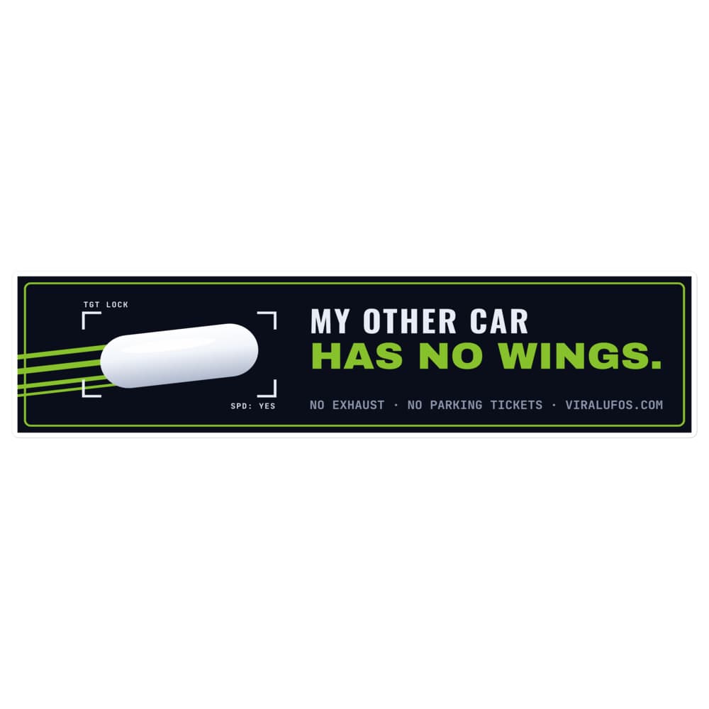 My Other Car Has No Wings Bumper Sticker in White