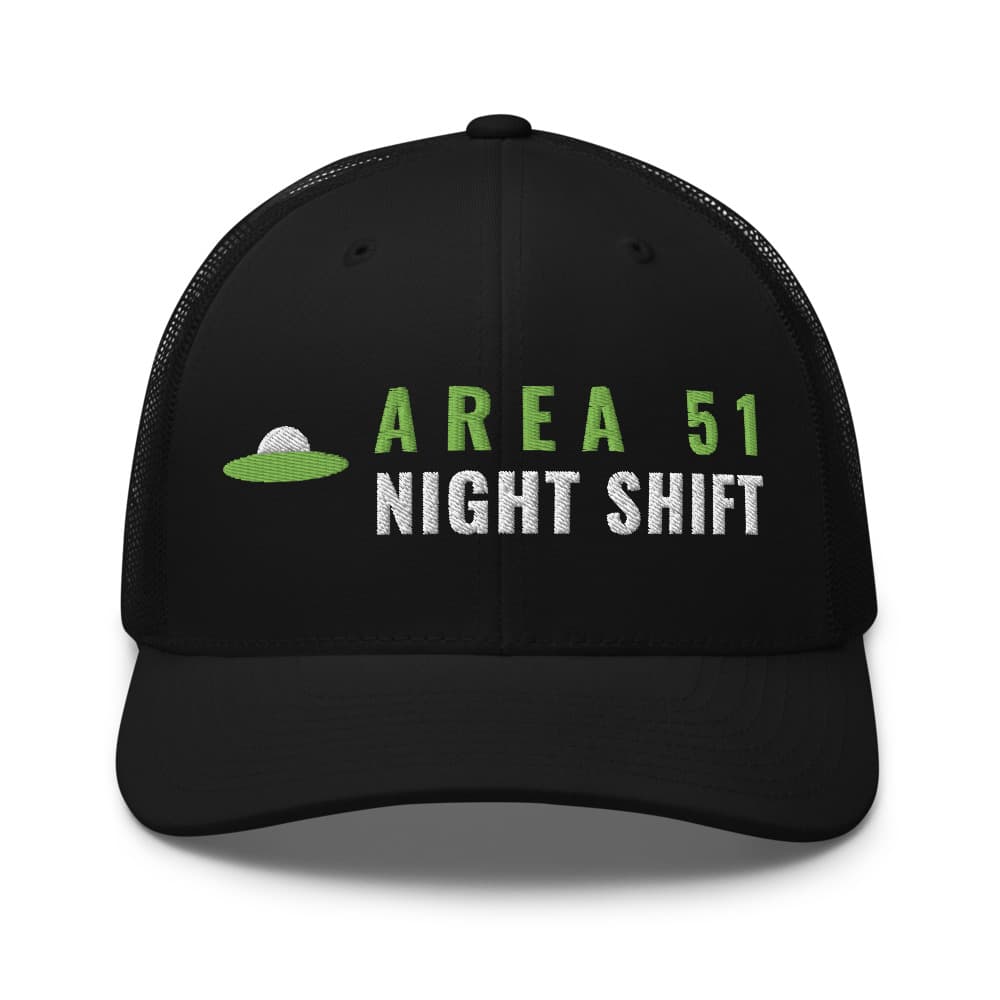 Area 51 Night Shift Trucker in Black
