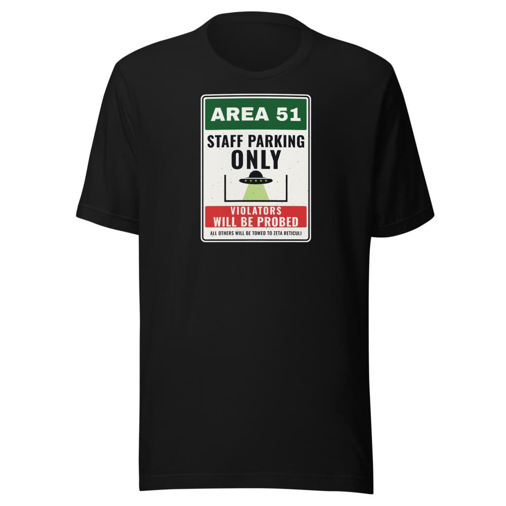 Area 51 Staff Parking Tee in Black